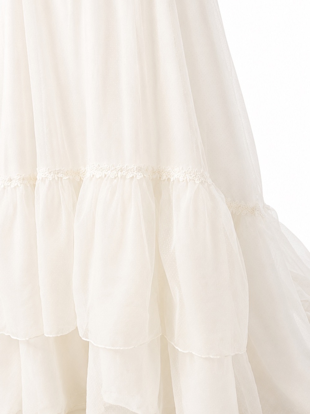 Vintage| Elegant White Lace High-Neck Wedding Dress - Picture 4 of 8